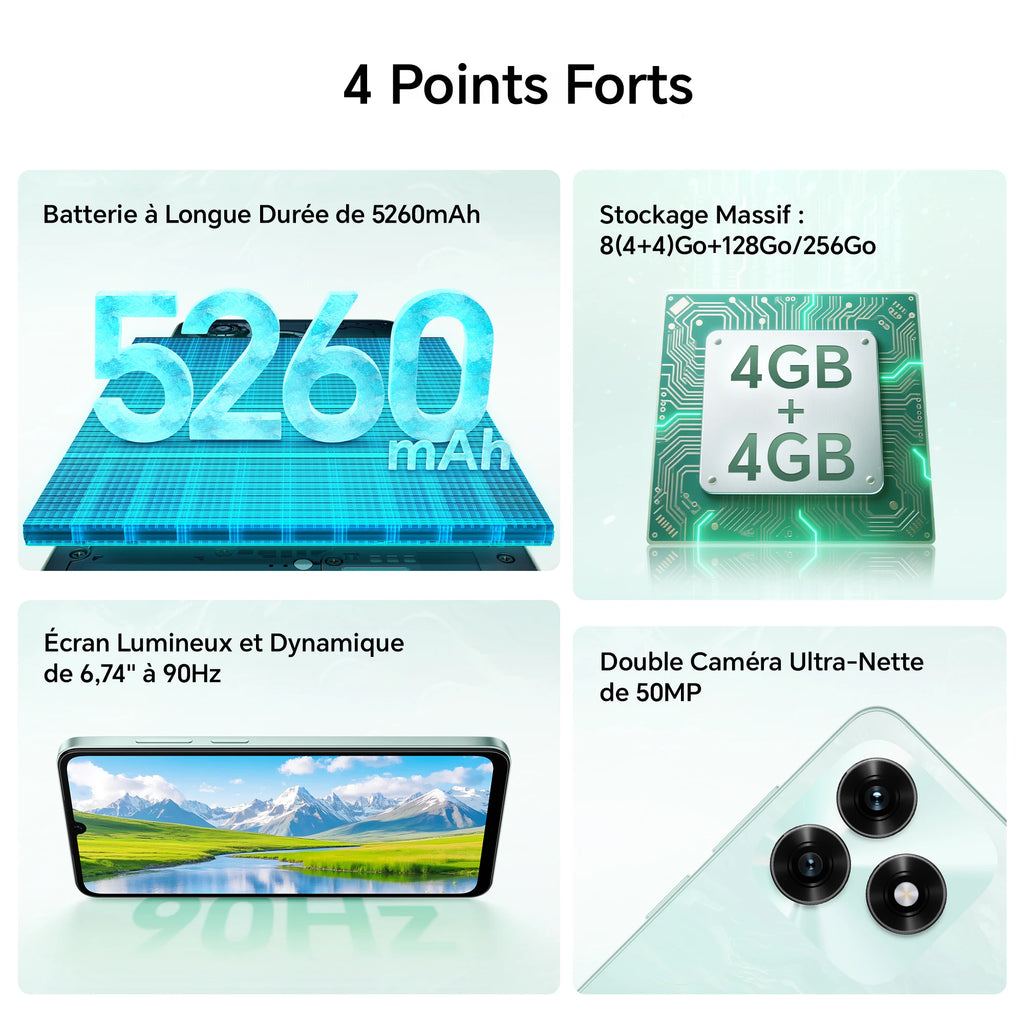 HONOR X5c Plus 5260mAh Battery, 6.74-inch 90Hz 50-megapixel Camera, expandable up to 1 TB via MicroSD