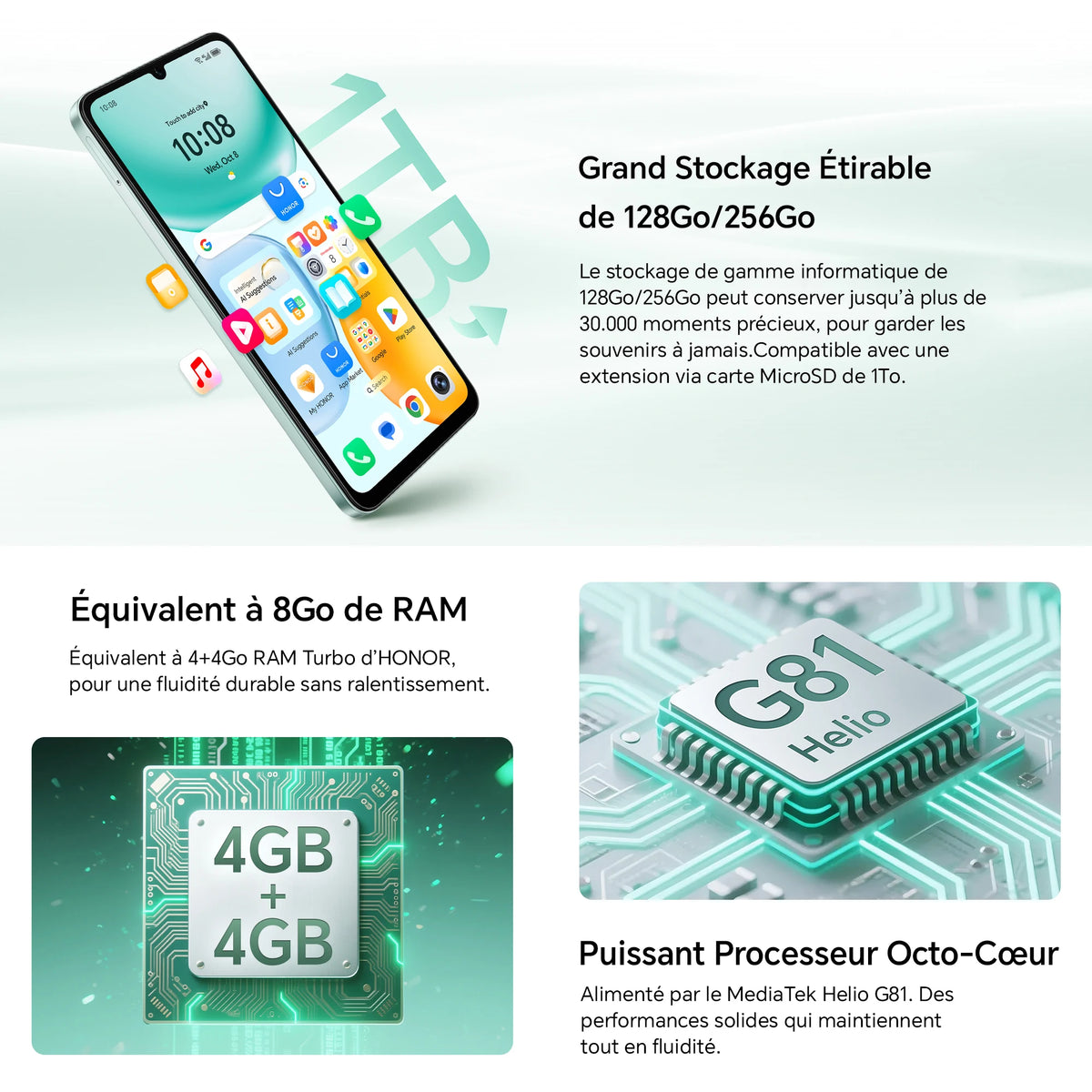 HONOR X5c Plus 5260mAh Battery, 6.74-inch 90Hz 50-megapixel Camera, expandable up to 1 TB via MicroSD