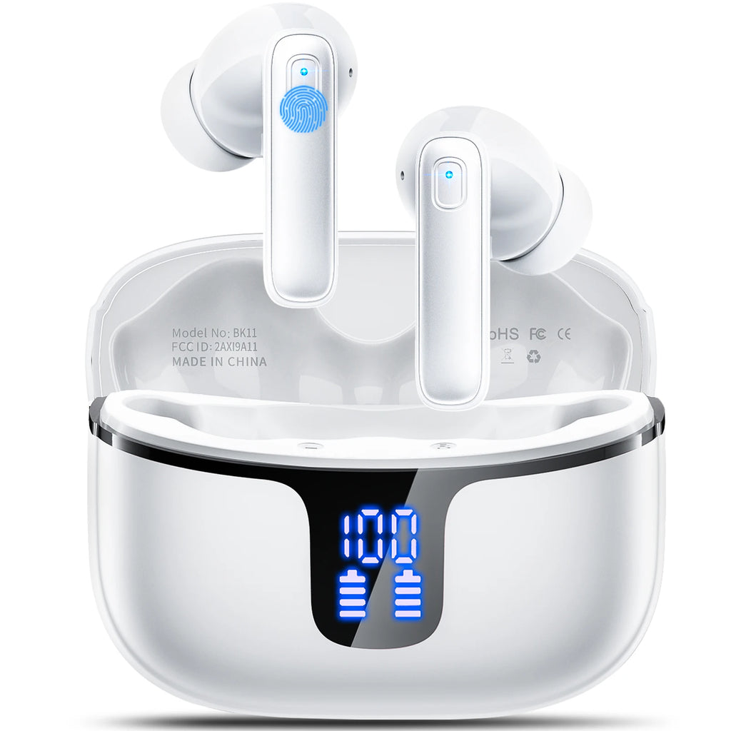 Airpods Bluetooth 5.3 Playtime 40H Waterproof IPX7 Comfort Fit Wireless Earphones for iOS Android