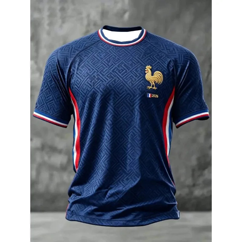 2026 France Fan Inspired Soccer Jersey 3D Graphic T-shirt Quick Dry Casual Daily Sports Tee Family Matching Unisex Adults Kids
