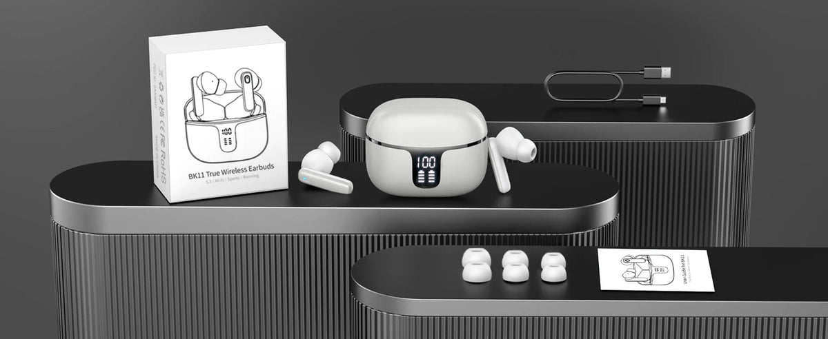 Airpods Bluetooth 5.3 Playtime 40H Waterproof IPX7 Comfort Fit Wireless Earphones for iOS Android