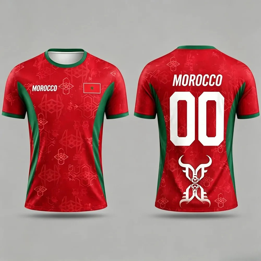 2026 Morocco print flag Jersey 3D T-shirt