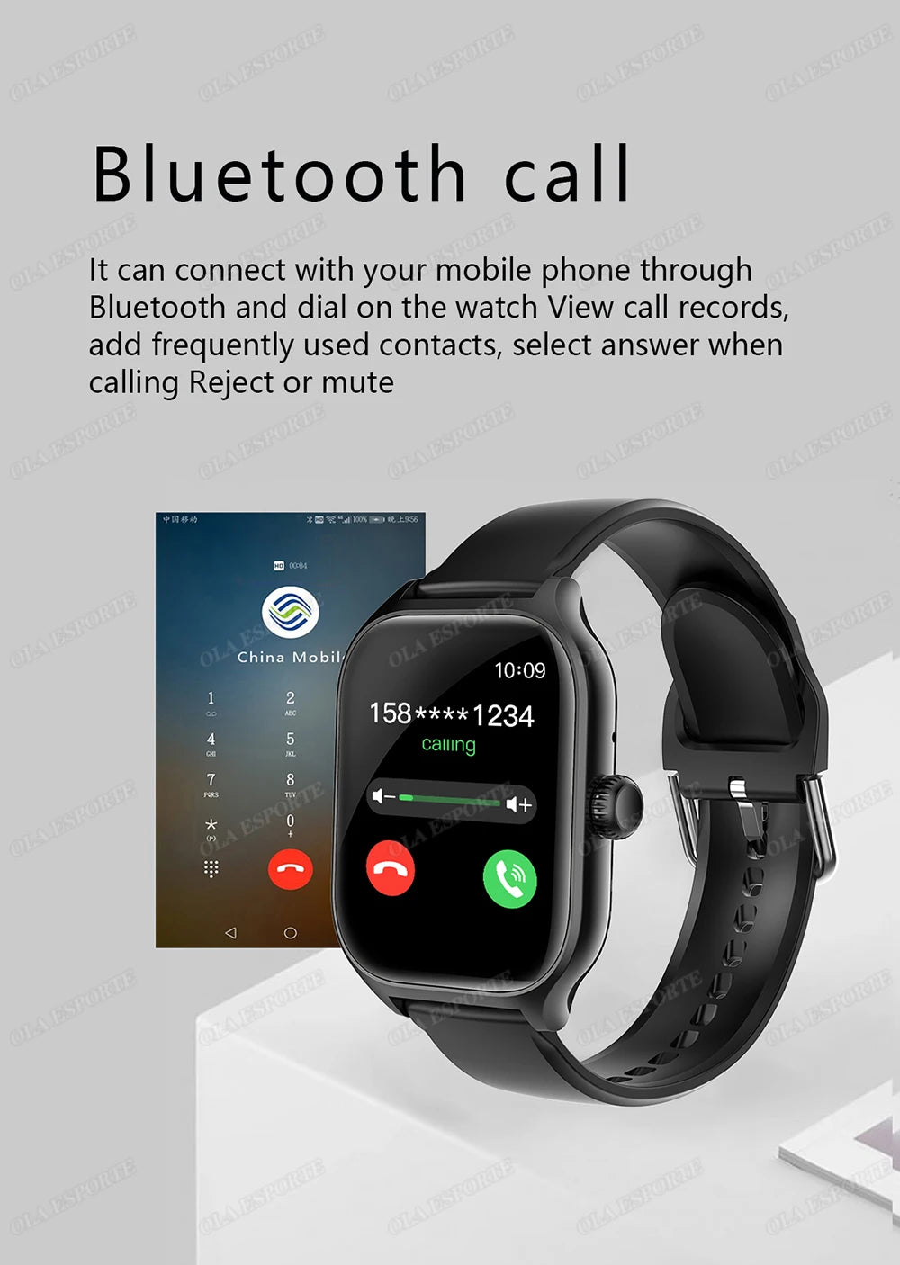 Smart Watch For Android IOS 1.83inch HD Display Bluetooth, Appel, Message, Alerte, Music, Sports, Multiple Mode Smartwatch Ht30
