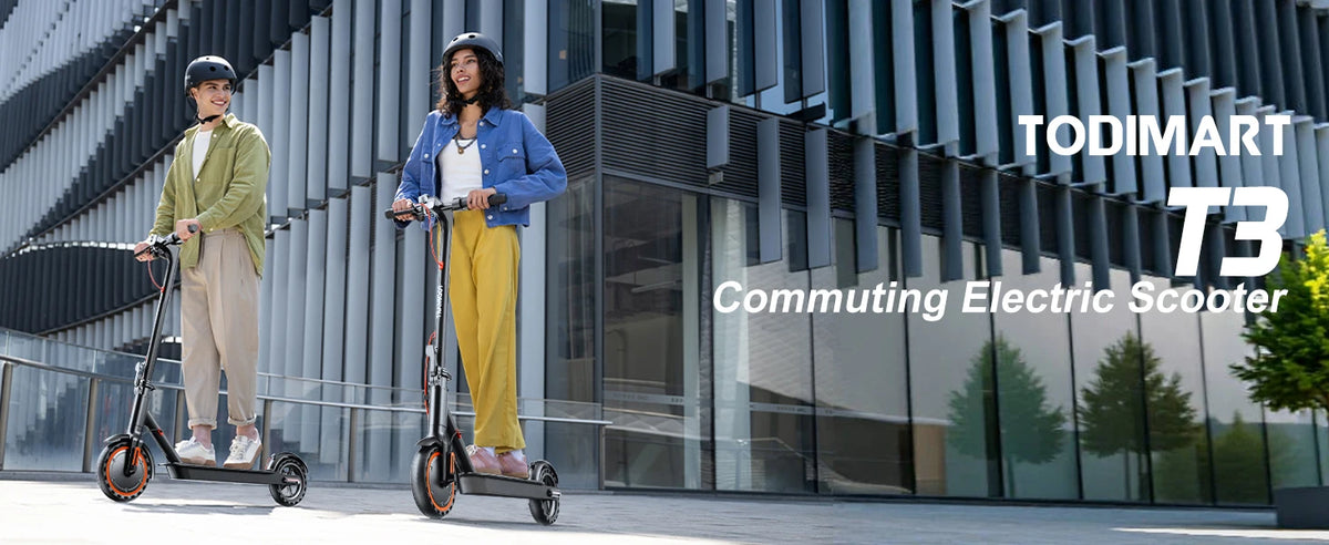 Trottinette électrique TODIMART T3 pour adultes, modèle urbain, batterie 36 V, vitesse maximale de 24,99 km/h, autonomie de 20 à 30 km, pliable, 3 vitesses réglables, idéale pour les trajets quotidiens en ville.