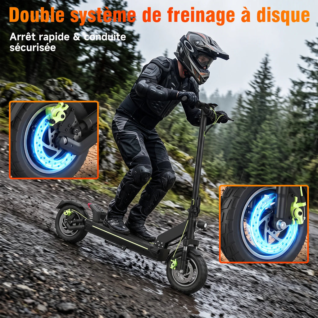 Trottinette électrique tout-terrain TODIMART pour adultes, autonomie de 55 à 70 km, puissante et ultra-légère, batterie 48 V 15 Ah/20 Ah, double suspension, application mobile et Bluetooth.
