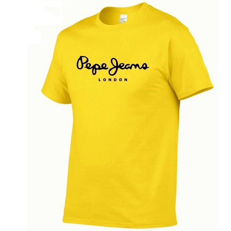 Pepe Jeans T-shirt homme respirant et à séchage rapide, manches courtes, col rond, idéal pour le sport et le style streetwear.