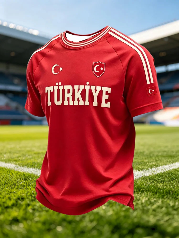 Turkey T-shirt 3D Printed Football Jersey Quick Drying Daily and Training Wear Family Kids Tees