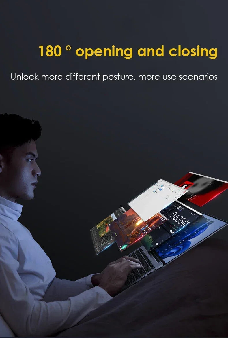 FUCHU 14,1" – Nouvel ordinateur portable, 16 Go de RAM DDR4, SSD 1 To ou 2 To, processeur Intel Core i3-6100U, ordinateur portable Windows 11 pour le travail de bureau, les études et les jeux.