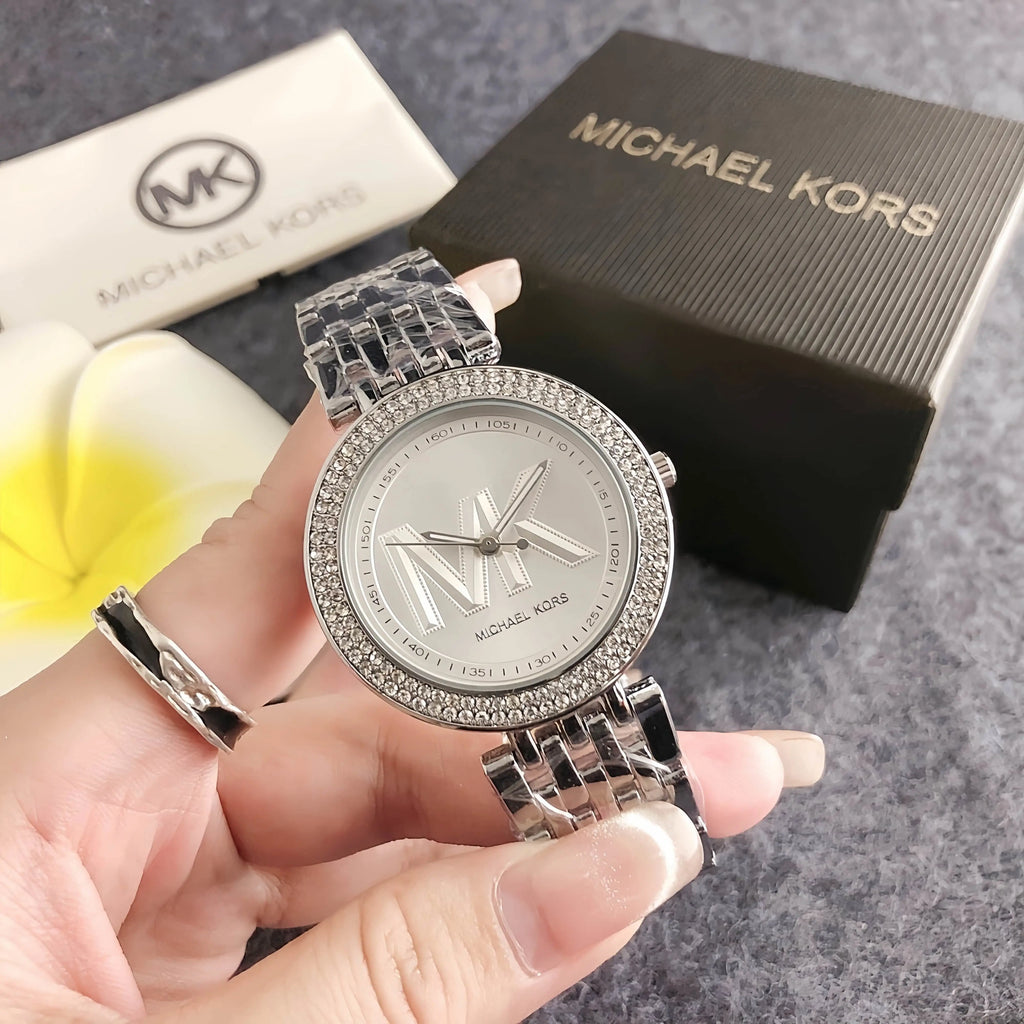 Brand New Michael Kors Women's Luxury and Elegant Alloy Chronograph Watch Bag, Diamond-Studded Design, Women's Stylish Business