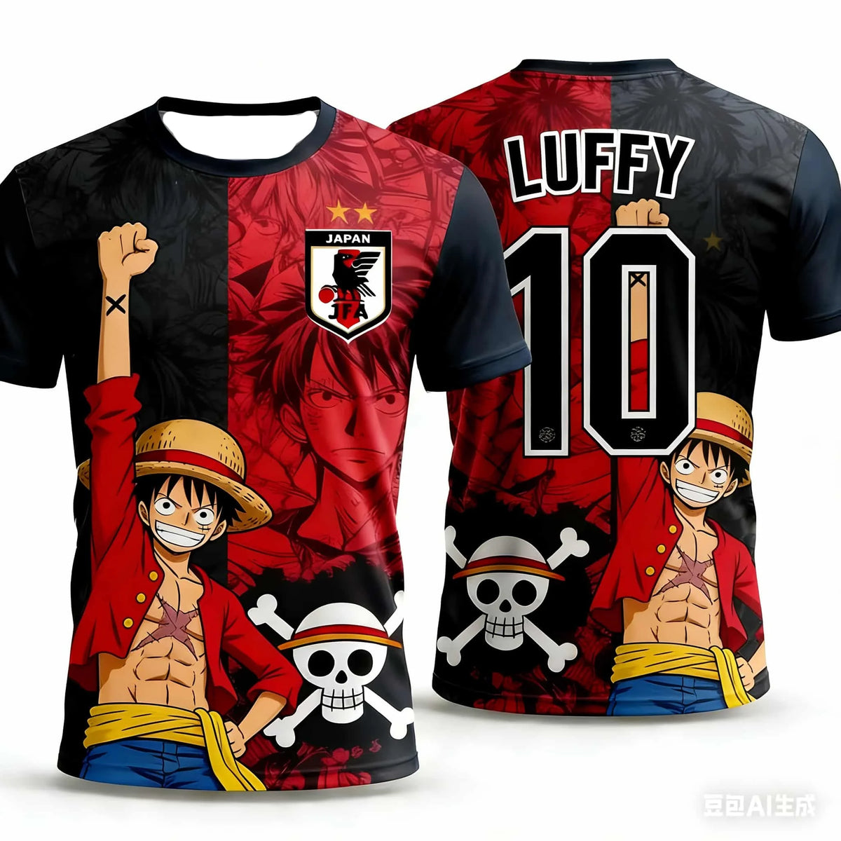 One Piece Luffy Maillot Football Pour Homme et Enfant T-shirt