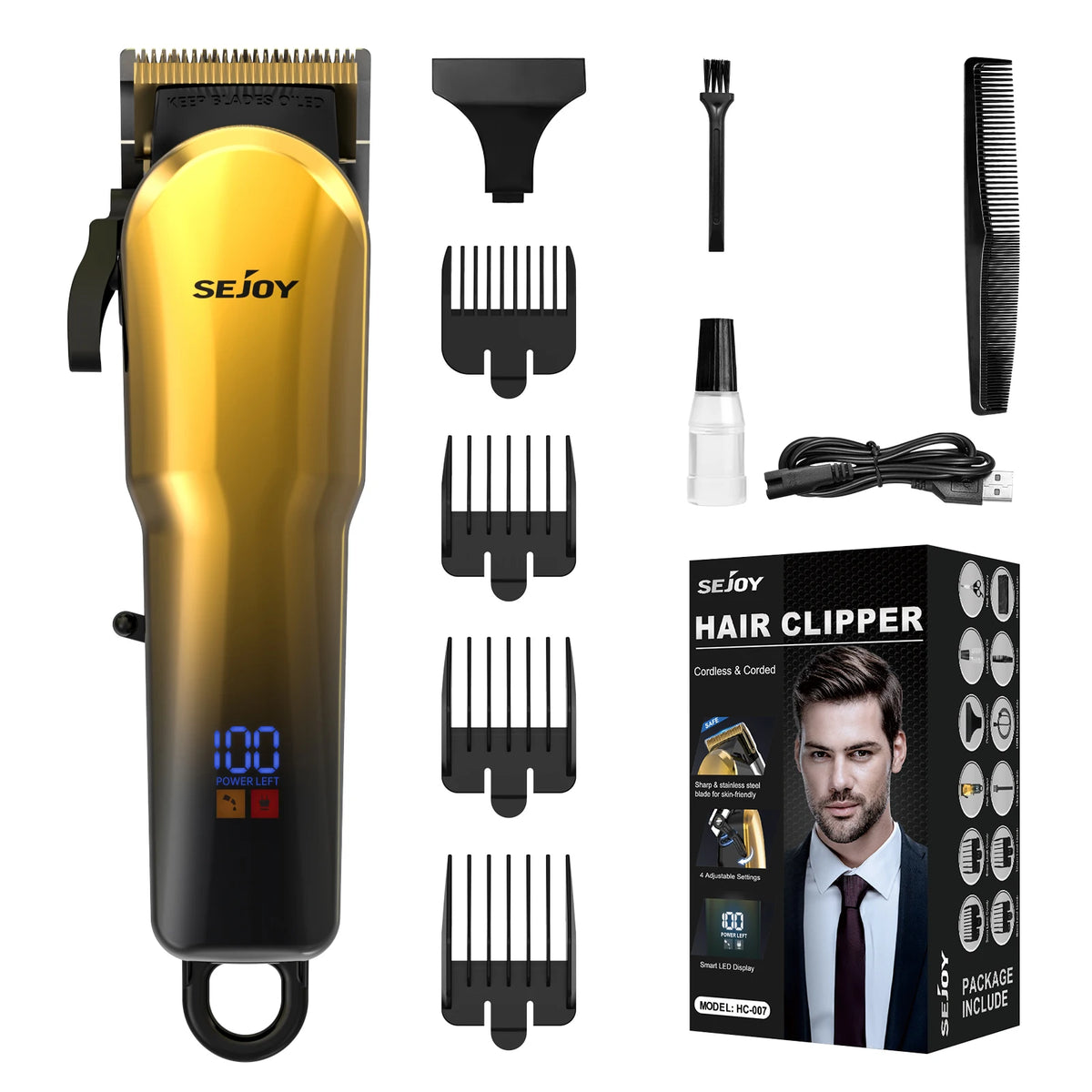 Tondeuse Professionnelle Cheveux, Rechargeable, Multiple Option