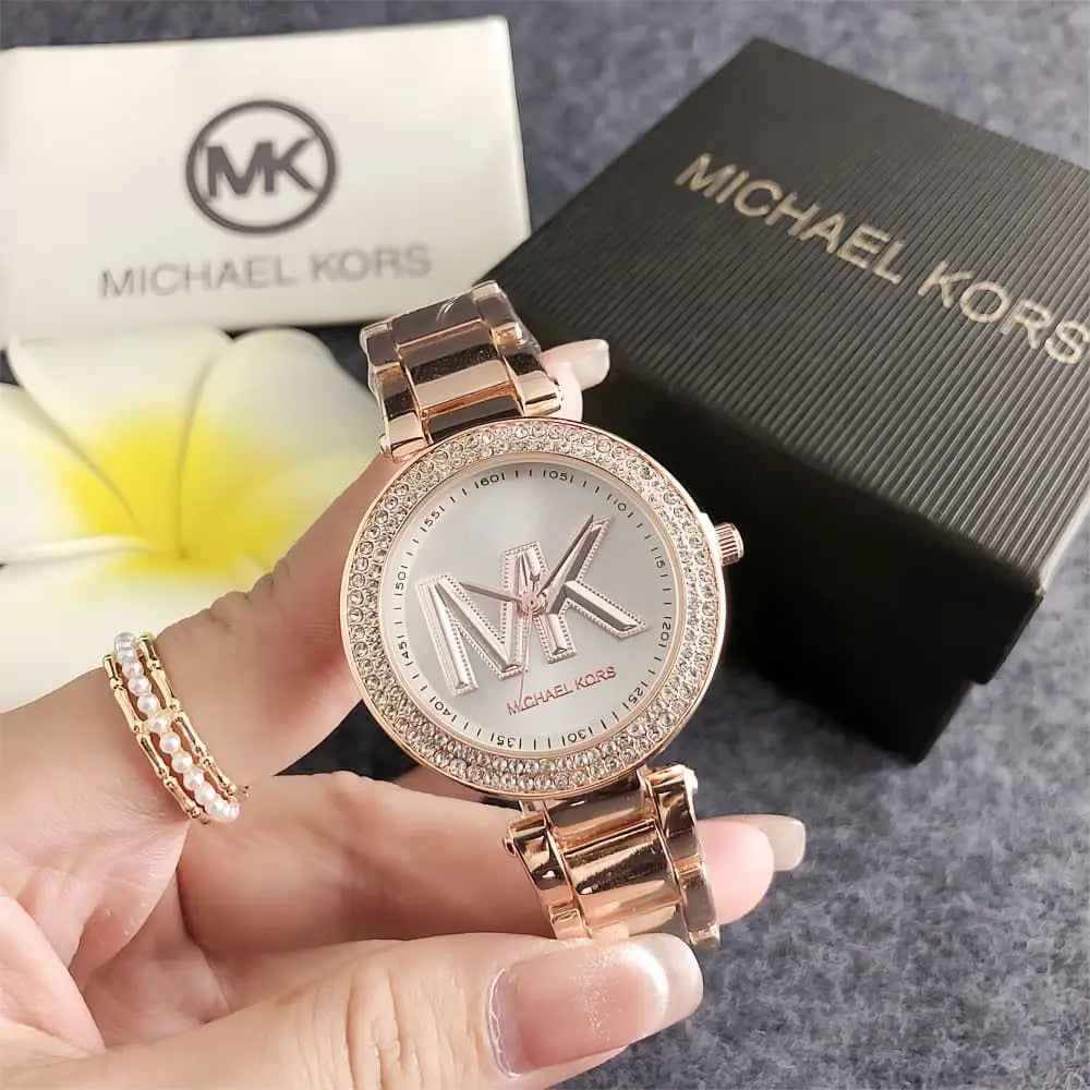Brand New Michael Kors Women's Luxury and Elegant Alloy Chronograph Watch Bag, Diamond-Studded Design, Women's Stylish Business