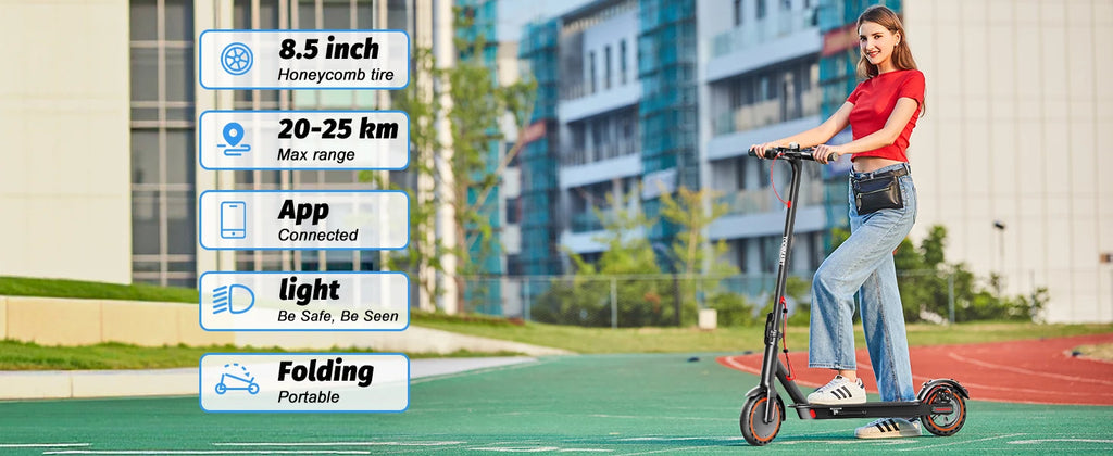 Trottinette électrique TODIMART T3 pour adultes, modèle urbain, batterie 36 V, vitesse maximale de 24,99 km/h, autonomie de 20 à 30 km, pliable, 3 vitesses réglables, idéale pour les trajets quotidiens en ville.