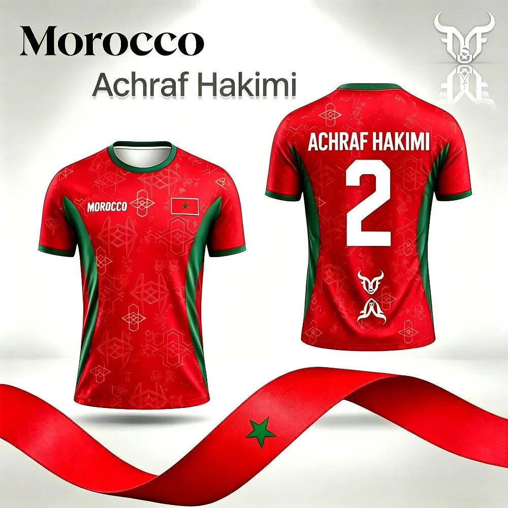 2026 Morocco print flag Jersey 3D T-shirt