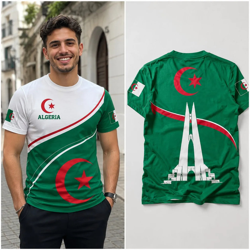 Algeria T Shirt Flag Print