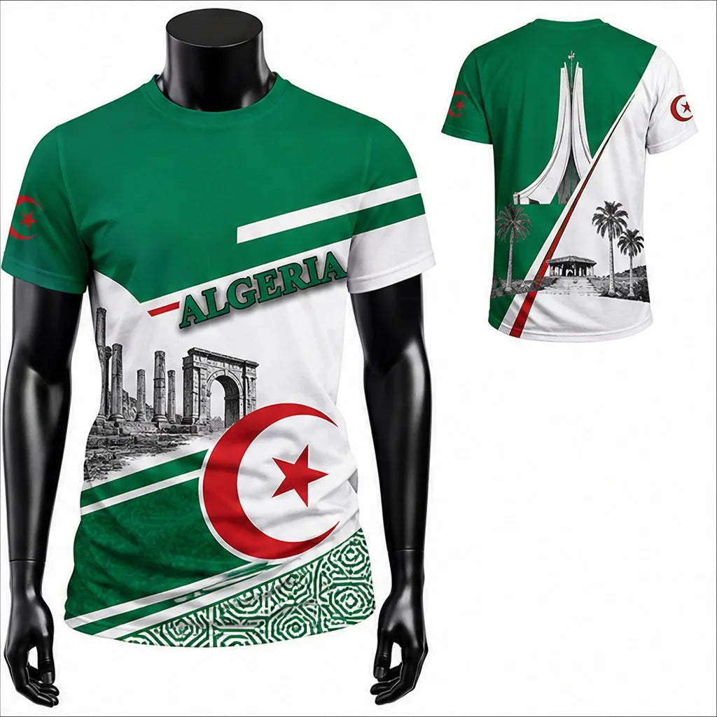 Algeria T Shirt Flag Print