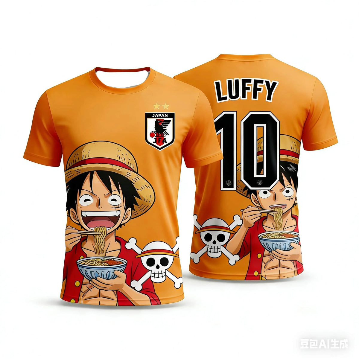 One Piece Luffy Maillot Football Pour Homme et Enfant T-shirt
