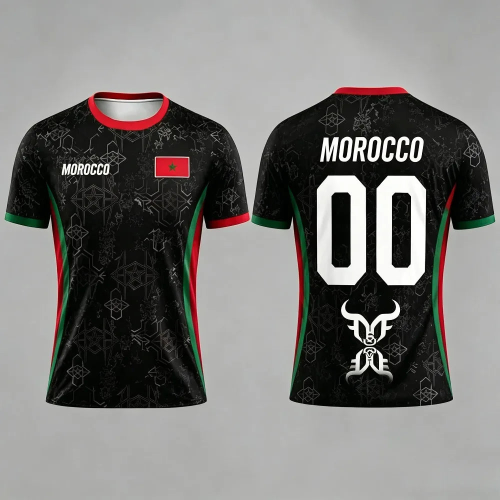 2026 Morocco print flag Jersey 3D T-shirt
