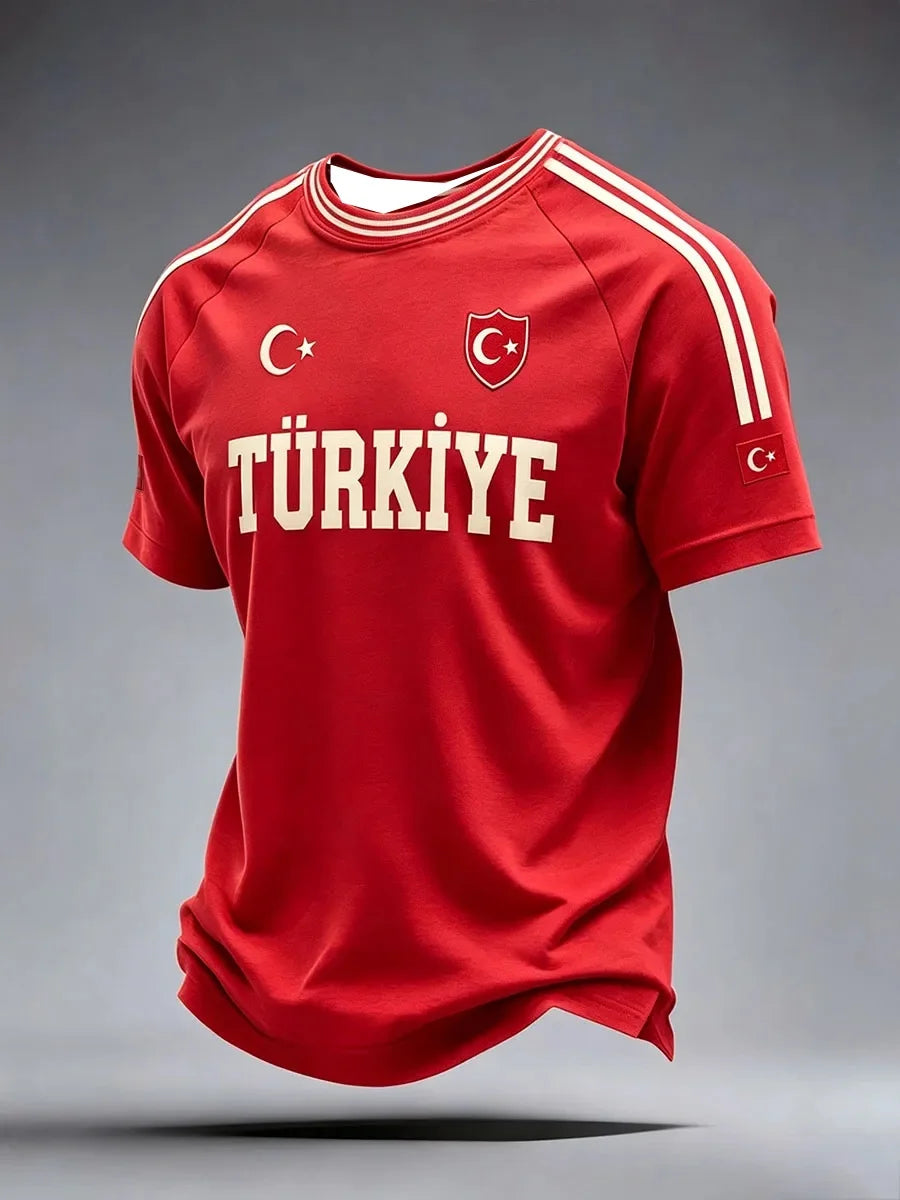 Turkey T-shirt 3D Printed Football Jersey Quick Drying Daily and Training Wear Family Kids Tees
