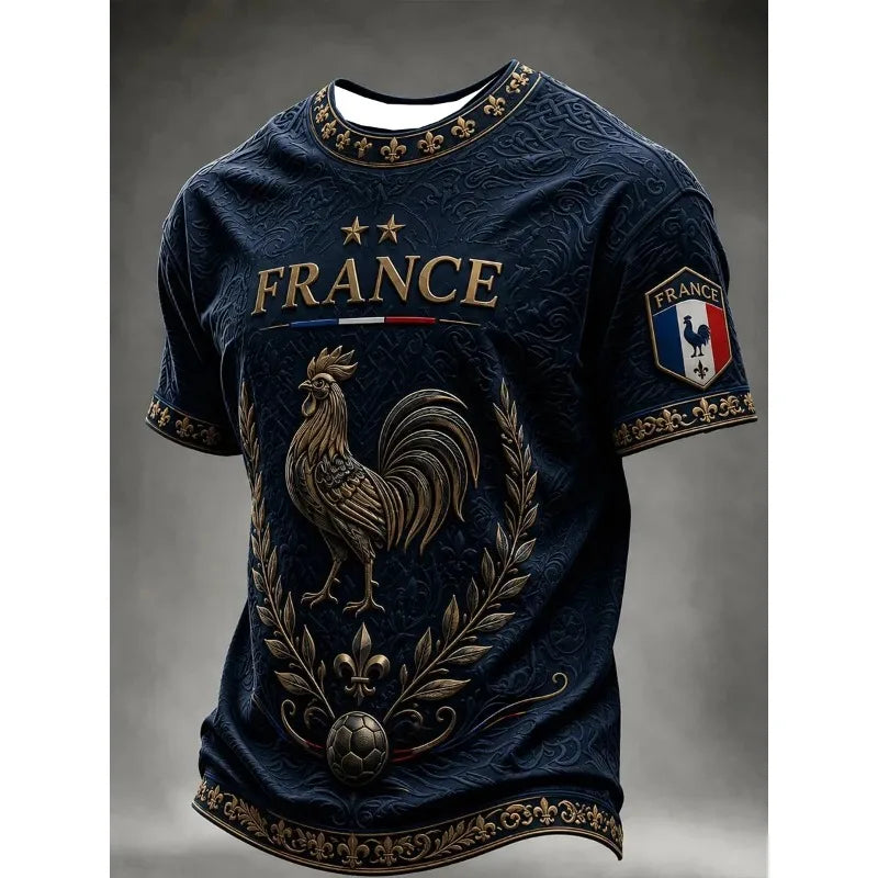 2026 France Fan Inspired Soccer Jersey 3D Graphic T-shirt Quick Dry Casual Daily Sports Tee Family Matching Unisex Adults Kids