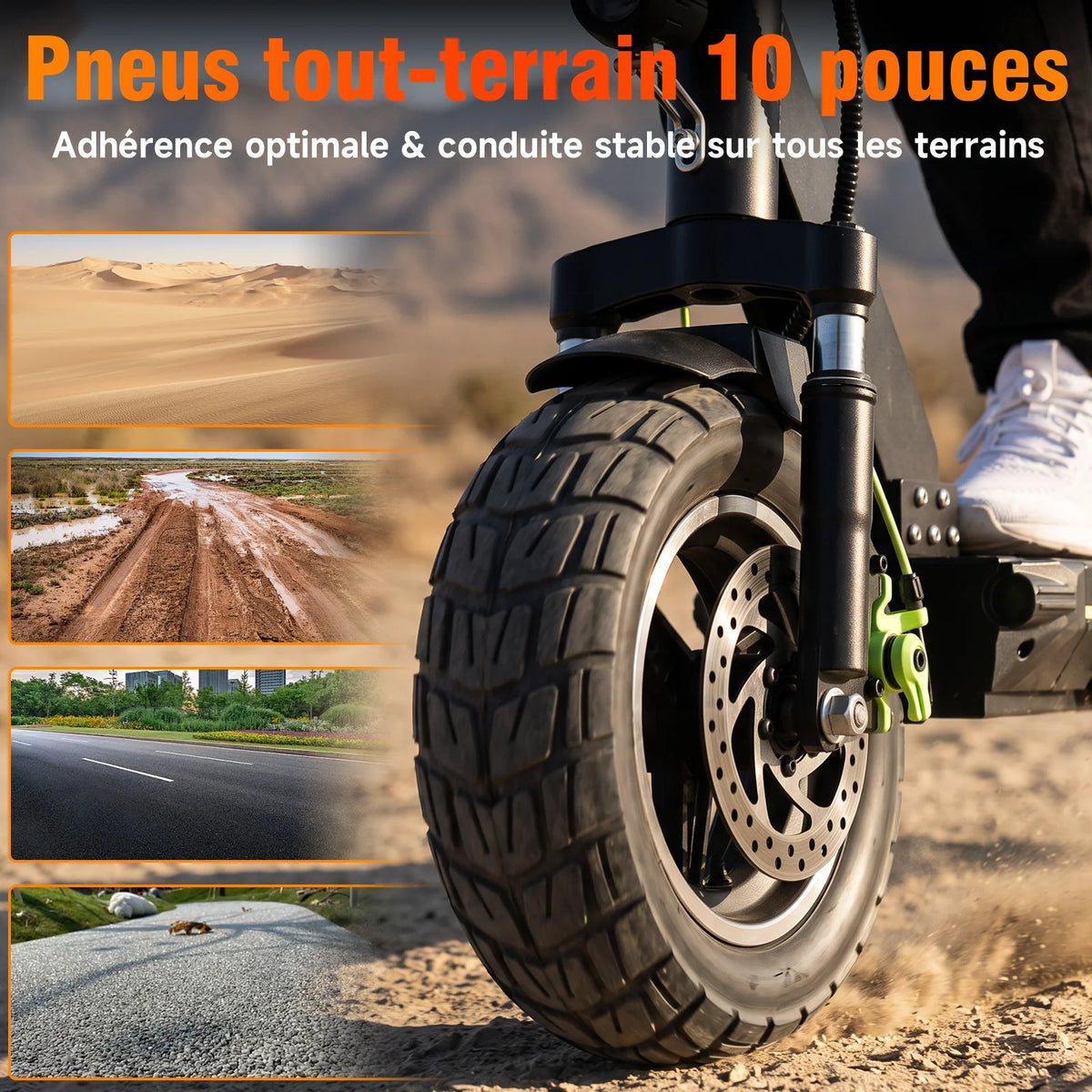 Trottinette électrique tout-terrain TODIMART pour adultes, autonomie de 55 à 70 km, puissante et ultra-légère, batterie 48 V 15 Ah/20 Ah, double suspension, application mobile et Bluetooth.