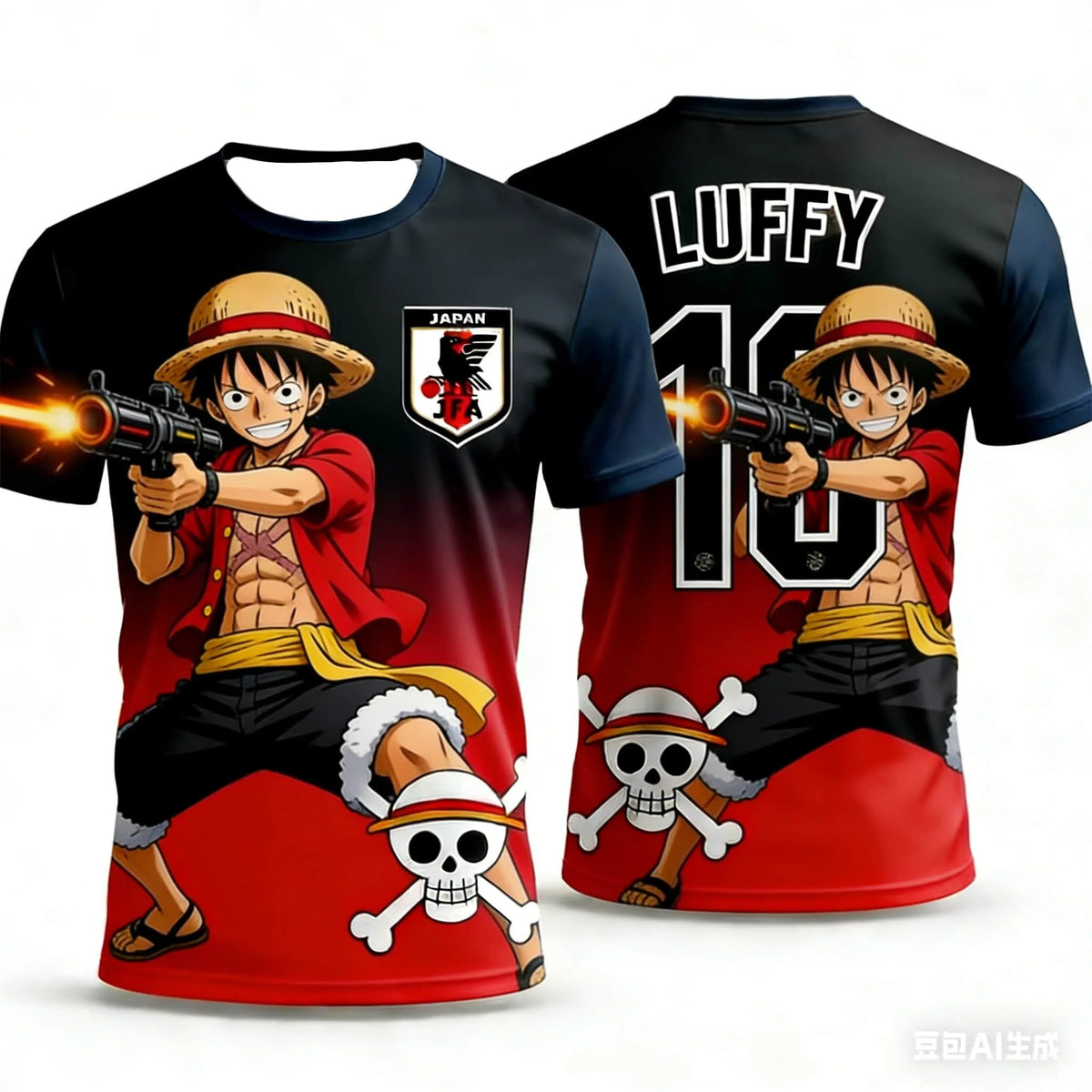 One Piece Luffy Maillot Football Pour Homme et Enfant T-shirt