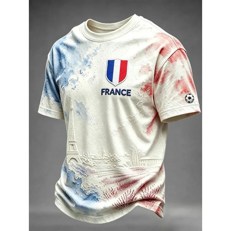 2026 France Fan Inspired Soccer Jersey 3D Graphic T-shirt Quick Dry Casual Daily Sports Tee Family Matching Unisex Adults Kids