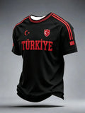 Turkey T-shirt 3D Printed Football Jersey Quick Drying Daily and Training Wear Family Kids Tees