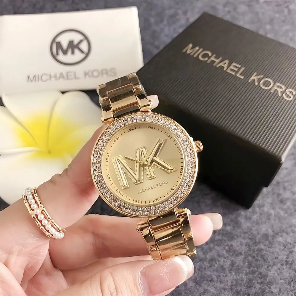 Brand New Michael Kors Women's Luxury and Elegant Alloy Chronograph Watch Bag, Diamond-Studded Design, Women's Stylish Business