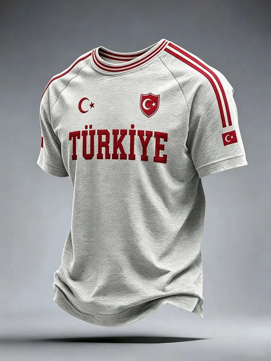 Turkey T-shirt 3D Printed Football Jersey Quick Drying Daily and Training Wear Family Kids Tees