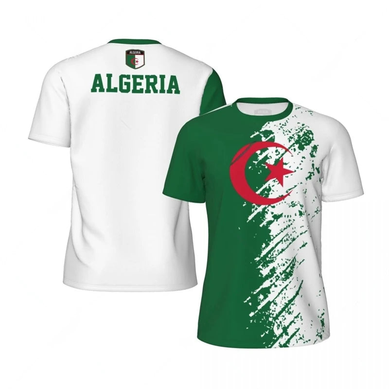 Algeria Flag Graphic Football National 3D Printed Sports T-shirt Soccer