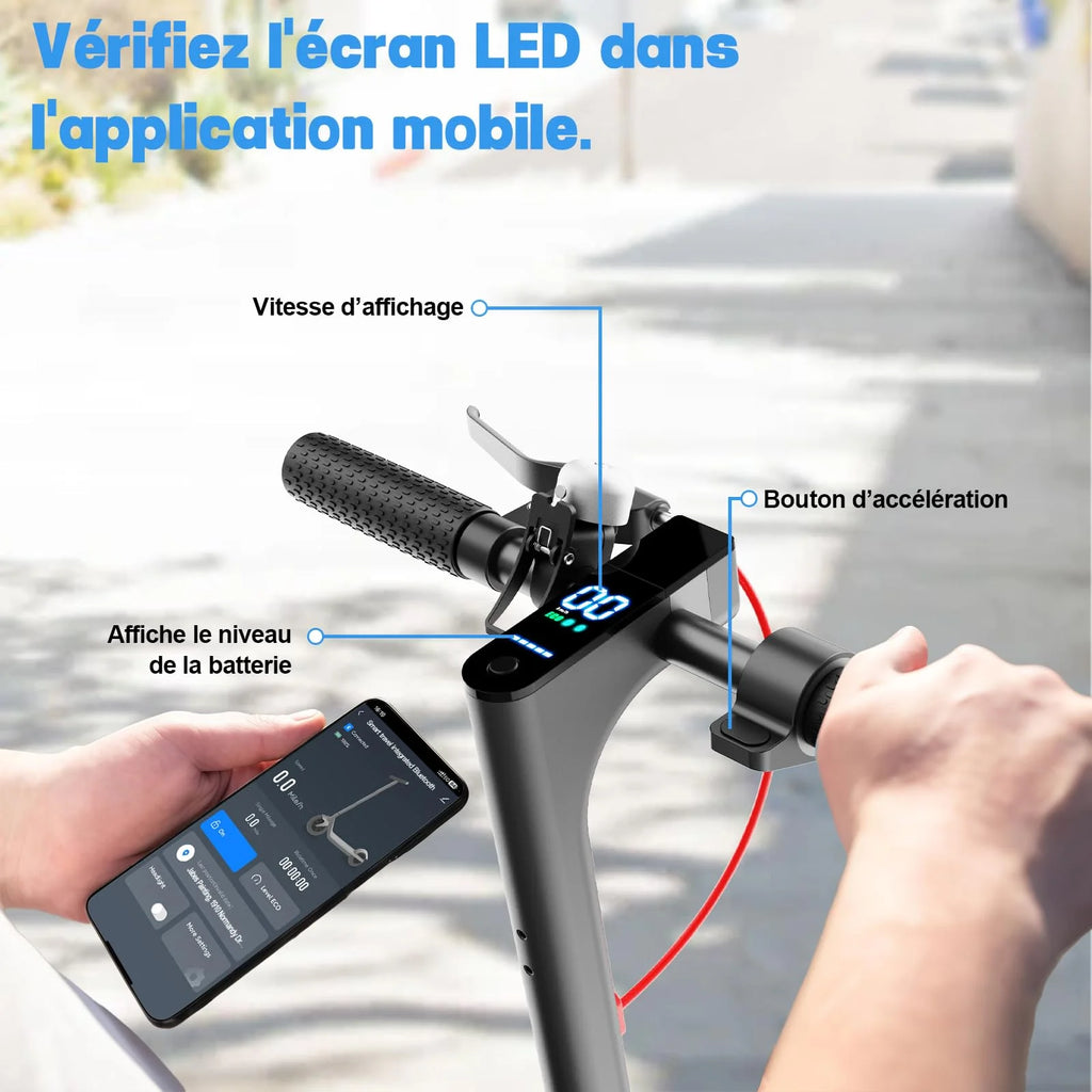 Trottinette électrique TODIMART T3 pour adultes, modèle urbain, batterie 36 V, vitesse maximale de 24,99 km/h, autonomie de 20 à 30 km, pliable, 3 vitesses réglables, idéale pour les trajets quotidiens en ville.