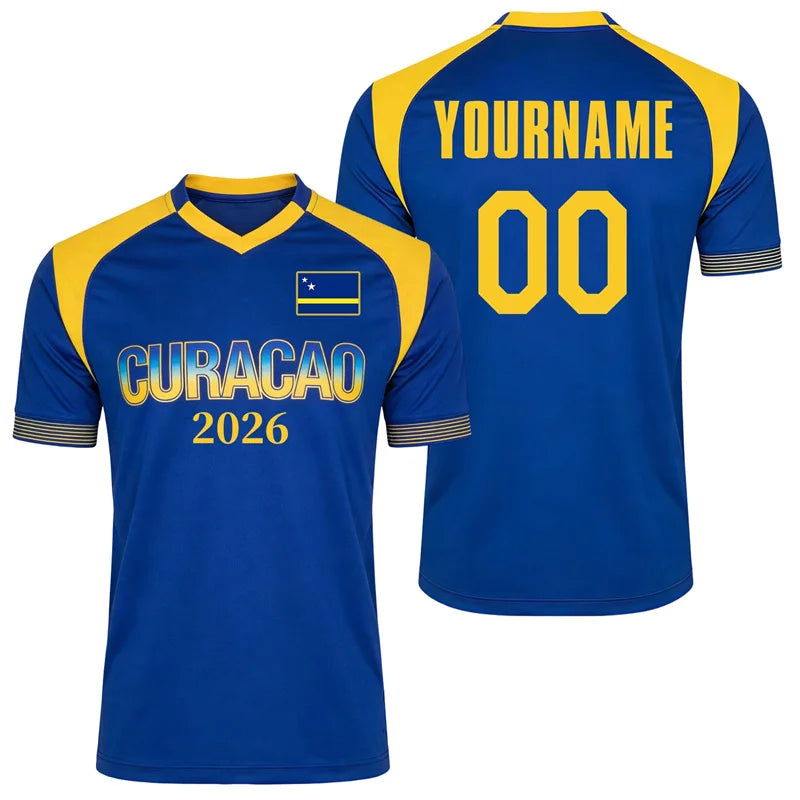 2026 Algeria Congo Japan Curacao Flag Football T Shirt Custom Name Number Printed Short Sleeve Casual Oversized Tops