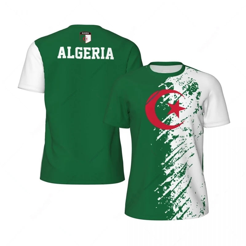 Algeria Flag Graphic Football National 3D Printed Sports T-shirt Soccer