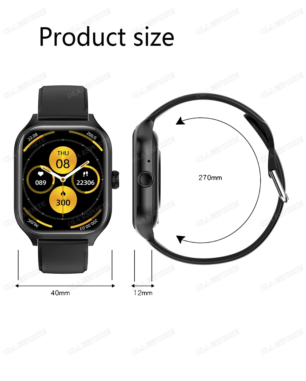 Smart Watch For Android IOS 1.83inch HD Display Bluetooth, Appel, Message, Alerte, Music, Sports, Multiple Mode Smartwatch Ht30