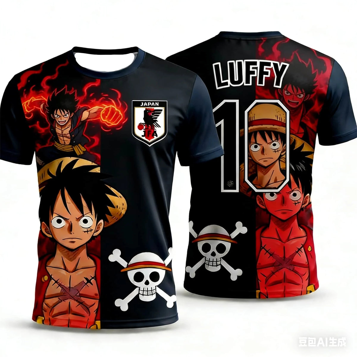 One Piece Luffy Maillot Football Pour Homme et Enfant T-shirt