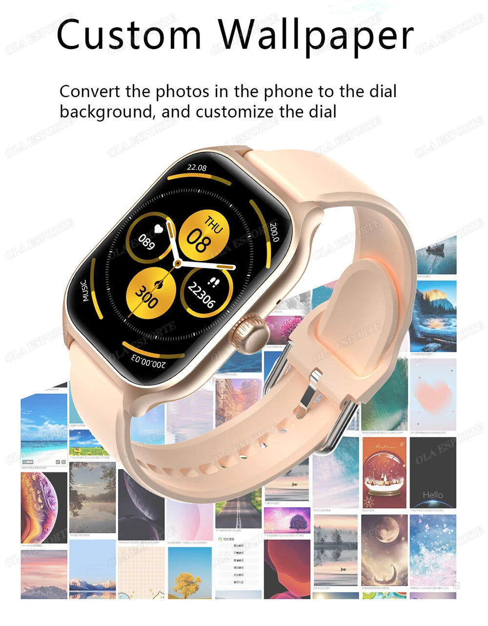 Smart Watch For Android IOS 1.83inch HD Display Bluetooth, Appel, Message, Alerte, Music, Sports, Multiple Mode Smartwatch Ht30