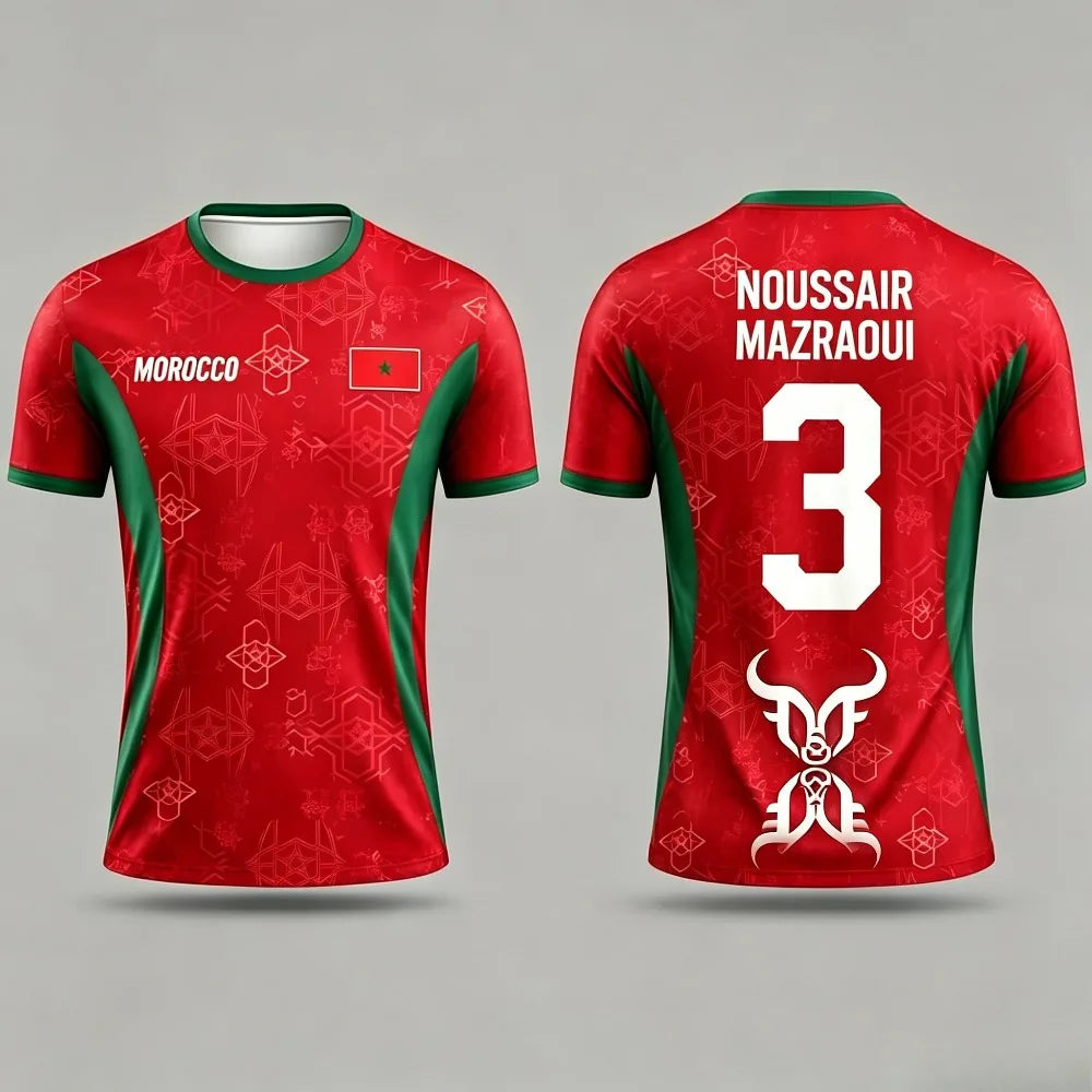 2026 Morocco print flag Jersey 3D T-shirt