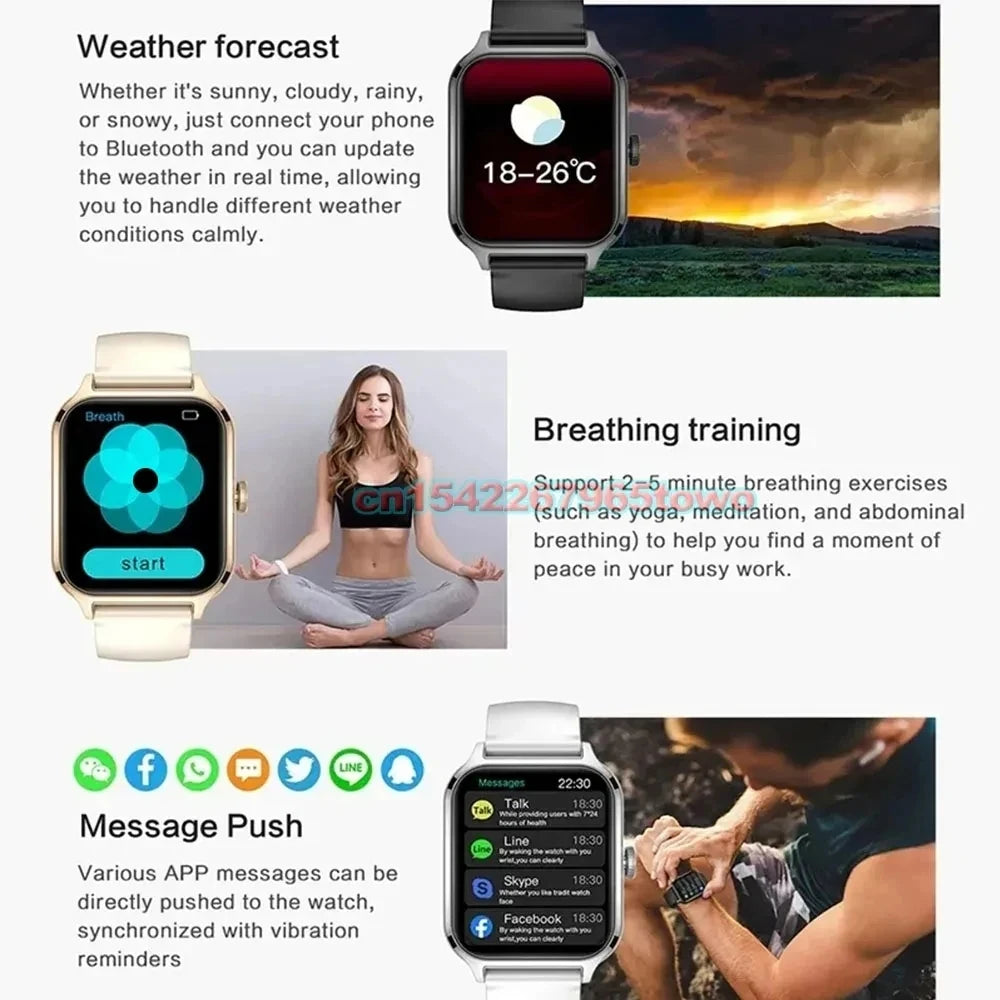 Smart Watch For Android IOS 1.83inch HD Display Bluetooth, Appel, Message, Alerte, Music, Sports, Multiple Mode Smartwatch Ht30