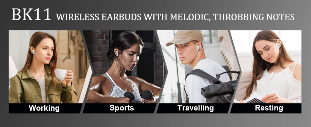 Airpods Bluetooth 5.3 Playtime 40H Waterproof IPX7 Comfort Fit Wireless Earphones for iOS Android