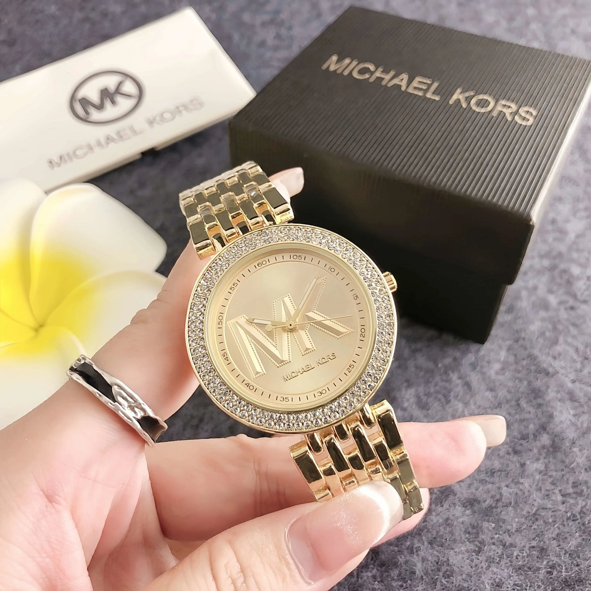 Brand New Michael Kors Women's Luxury and Elegant Alloy Chronograph Watch Bag, Diamond-Studded Design, Women's Stylish Business