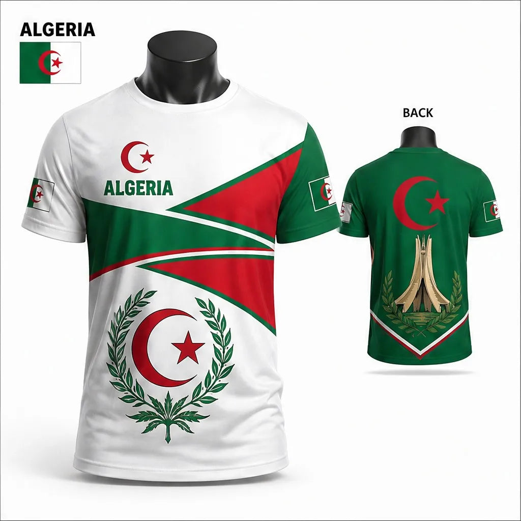 Algeria T Shirt Flag Print