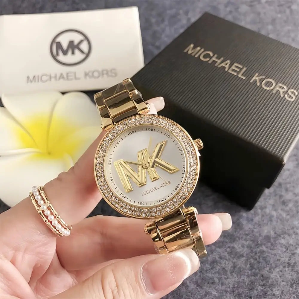 Brand New Michael Kors Women's Luxury and Elegant Alloy Chronograph Watch Bag, Diamond-Studded Design, Women's Stylish Business