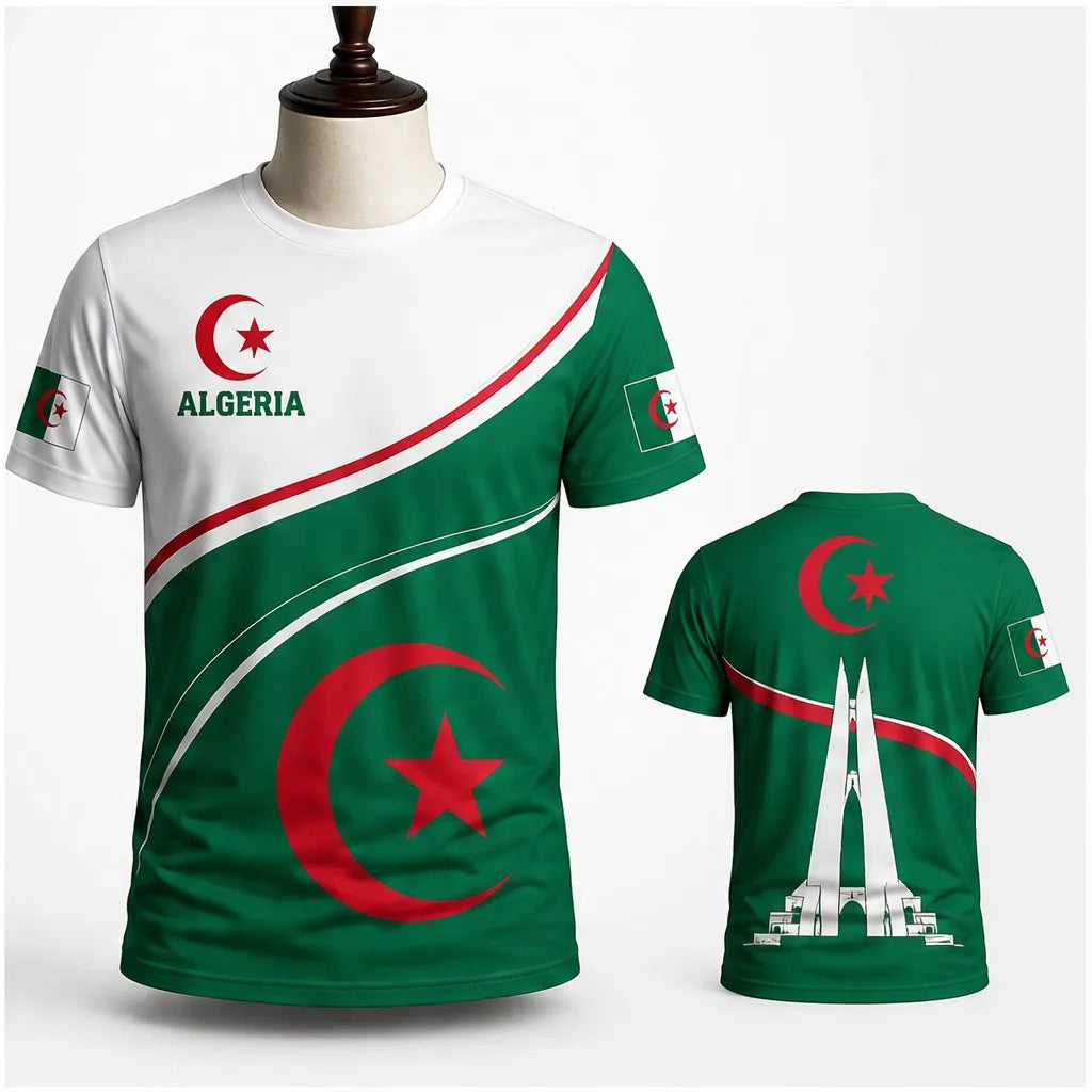 Algeria T Shirt Flag Print