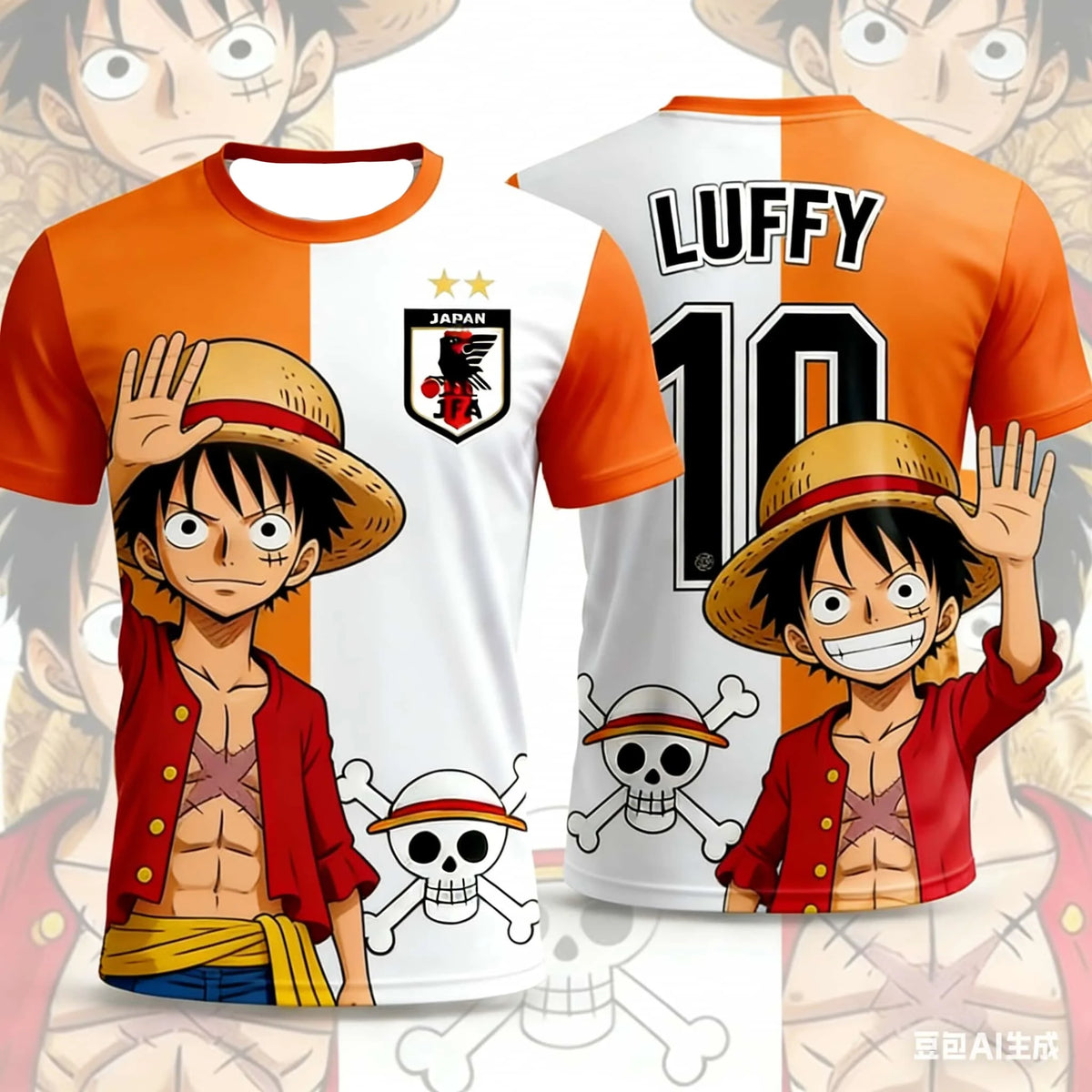 One Piece Luffy Maillot Football Pour Homme et Enfant T-shirt