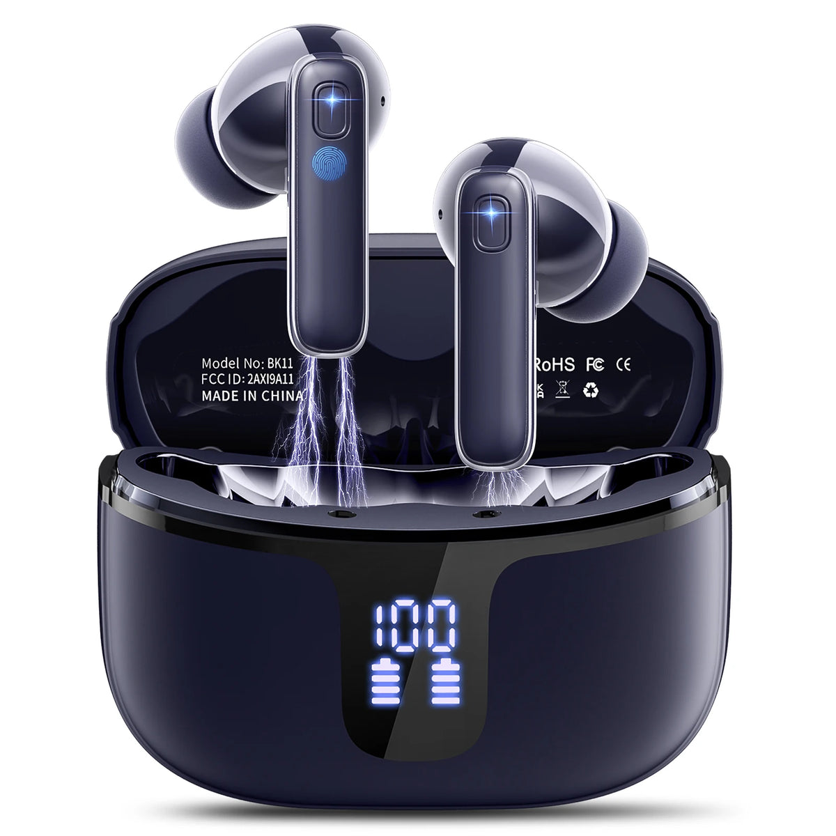 Bluetooth 5.3 Earbuds 40H Playtime, Hi-Fi Sound W/ENC Mic, IPX7 Waterproof, Comfort Fit Wireless Earphones for iOS Android