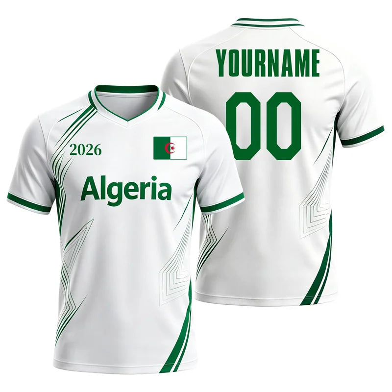 2026 Algeria Congo Japan Curacao Flag Football T Shirt Custom Name Number Printed Short Sleeve Casual Oversized Tops