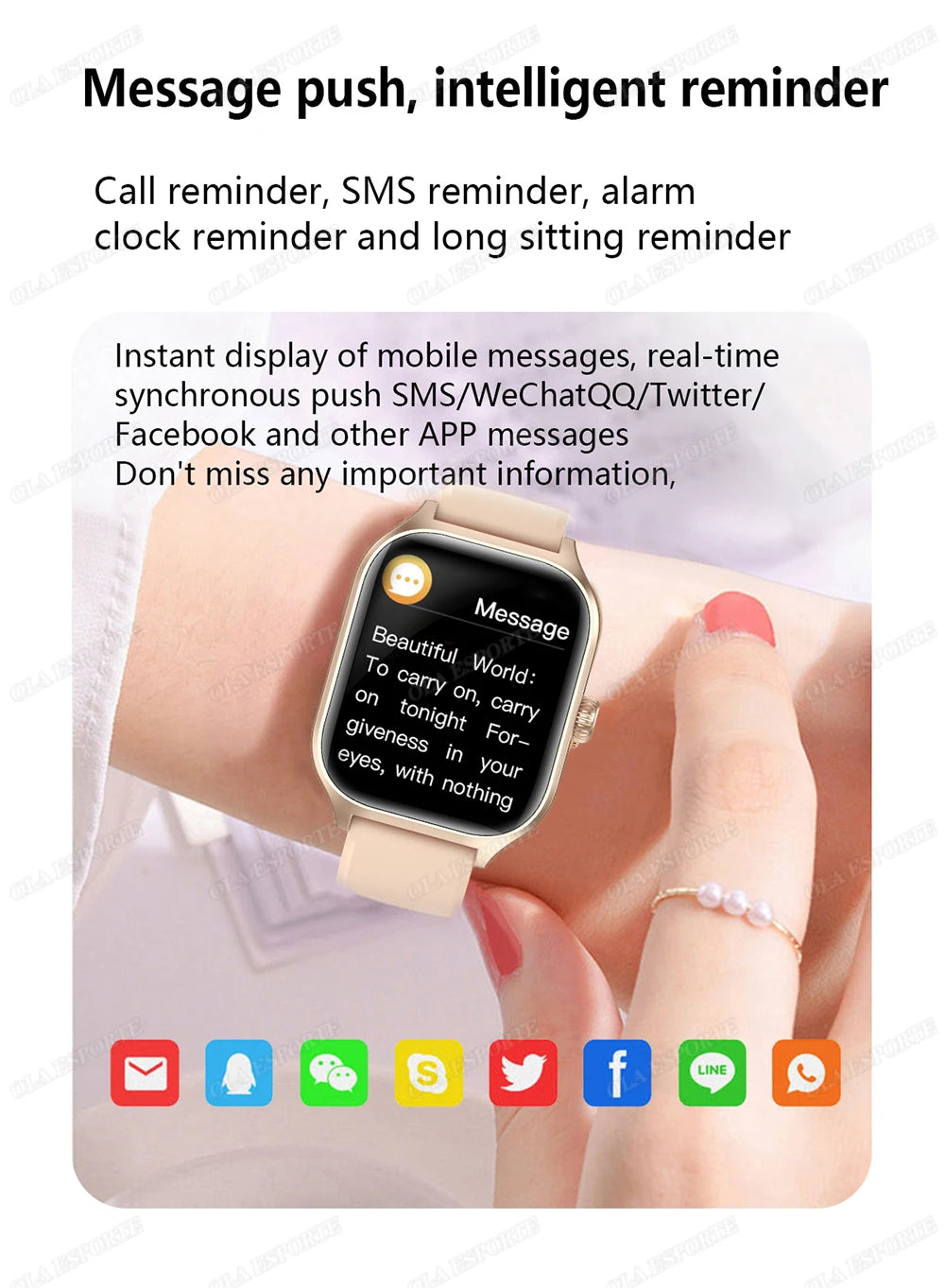 Smart Watch For Android IOS 1.83inch HD Display Bluetooth, Appel, Message, Alerte, Music, Sports, Multiple Mode Smartwatch Ht30