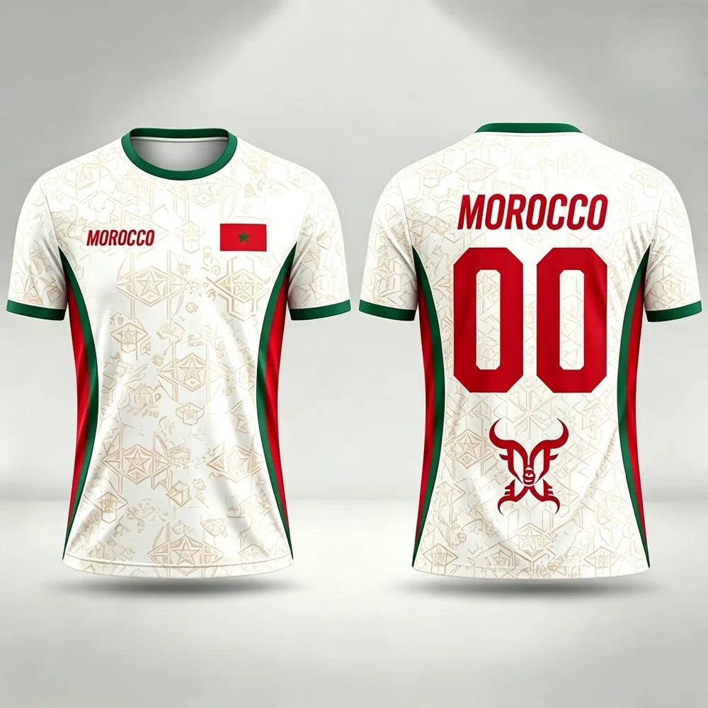 2026 Morocco print flag Jersey 3D T-shirt