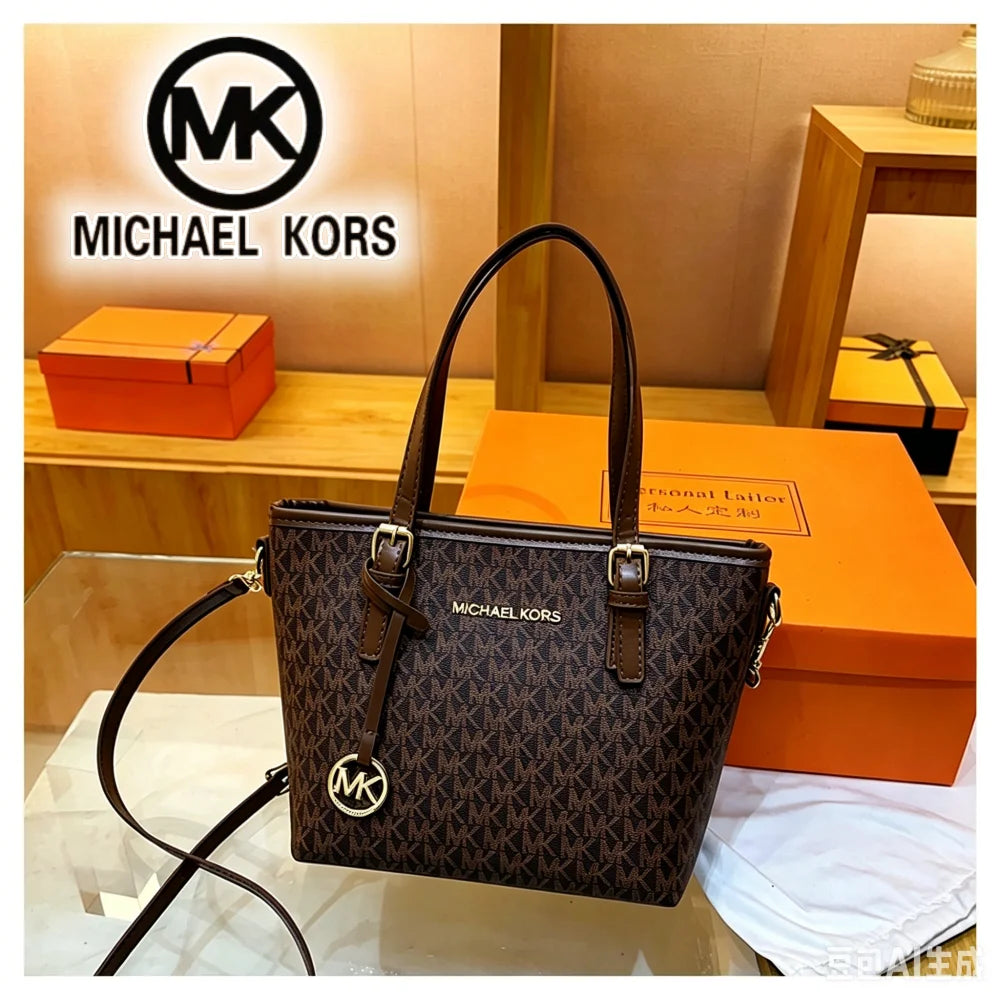 Michael Kors New Urban Women's Luxury Fashion Commuter Bag Casual Handbag MK Classic Old Flower Single Shoulder Crossbody Bag
